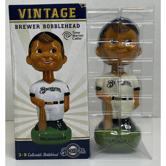 2014 Milwaukee Brewers Bob "Bullhead" Bruer Collectible Bobblehead, #3 of 8 - Picture 3 of 11